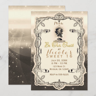 Zauberhafte verzauberte rote Vintage-Rose Seid uns Einladung