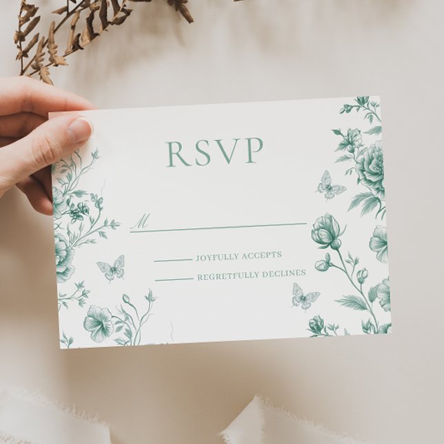 Zauberhafte Vintage Blumenzwiebelhochzeit RSVP Karte (Von Creator hochgeladen)