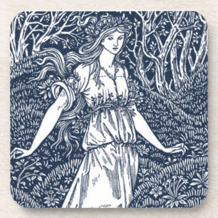 Zauberhafte Waldfee im Stil von William Morris Untersetzer