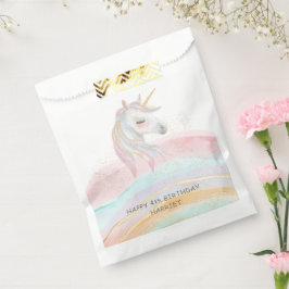 Zauberhafte Wasserfarbe Rainbow Unicorn Geburtstag Geschenktütchen