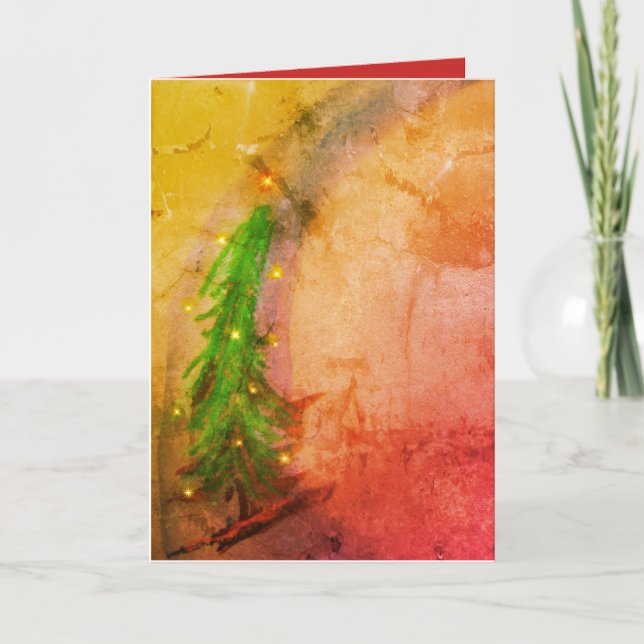 Zauberhafte Weihnachtsbaum-2-Grußkarte Feiertagskarte (Vorderseite)