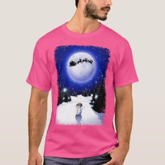 Zauberhafte Weihnachtsfeier auf schneebedecktem, s T-Shirt