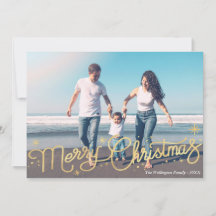 Zauberhafte Weihnachtsgold-Grußkarte