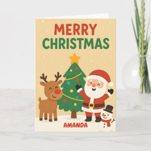 Zauberhafte Weihnachtskarte für Kinder Feiertagskarte