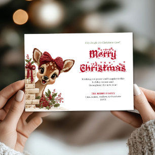 Zauberhafte Weihnachtskarte für Kinder mit neugier Feiertagskarte