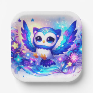 Zauberhafte Whimsical Owl Babydusche Pappteller