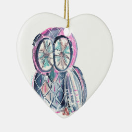 Zauberhafte Winter-Wasserfarbenröhre Keramik Ornament