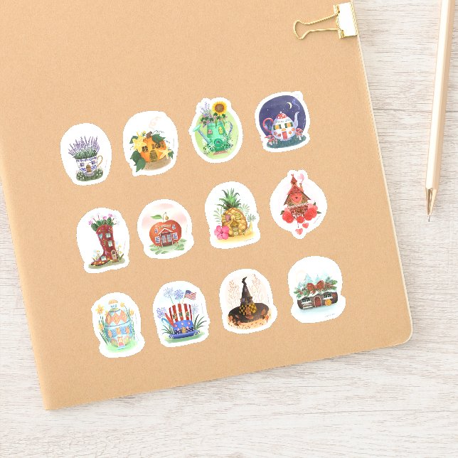 Zauberhafte Wohnraumaufkleber Aufkleber (Notizbuch)