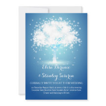 Zauberhafter Baum, glitzerndes Licht, blaue Hochze