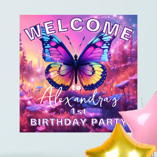 Zauberhafter Dreamy Magical Butterfly Geburtstag Poster