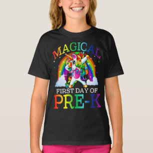 Zauberhafter erster Tag des Pre-K Unicorn zurück z T-Shirt