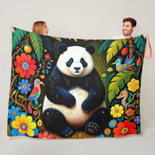 Zauberhafter Feen-Panda-Bär Fleecedecke