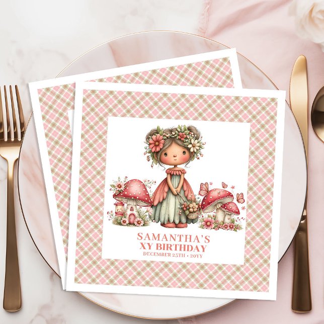 Zauberhafter Feengarten - Whimsical Geburtstagsfei Serviette (Magical Fairy Garden Whimsical Birthday Party Napkins)