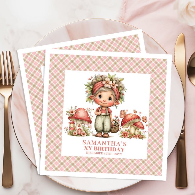 Zauberhafter Feengarten - Whimsy-Birthday-Feier Serviette (Magical Fairy Garden Whimsy Birthday Celebration Napkins)