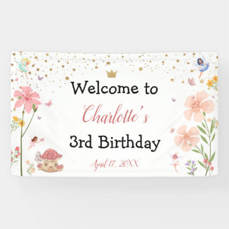 Zauberhafter Garten-Wald Geburtstag Hintergrund Banner