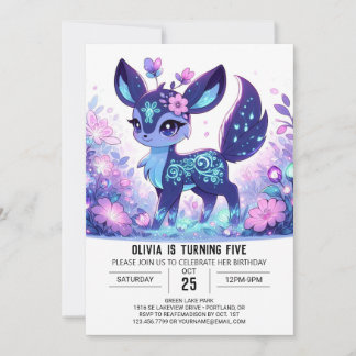 Zauberhafter Geburtstag der Hirsche Einladung