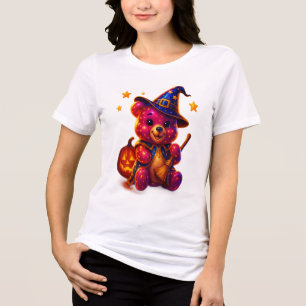 Zauberhafter Halloween-Teddy-Hexe Tri-Blend Shirt