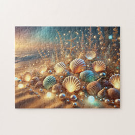 Zauberhafter Muschelgarten Mystische Ozeanstrand S Puzzle