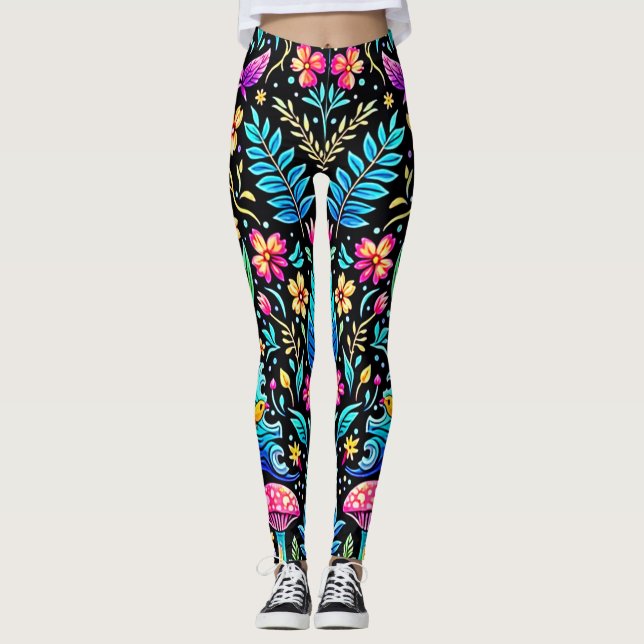 Zauberhafter Pilzwaldtraum Leggings (Vorderseite)