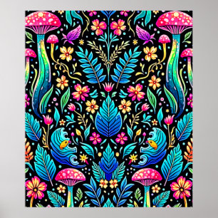 Zauberhafter Pilzwaldtraum Poster