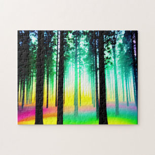 Zauberhafter Regenbogenwald Puzzle