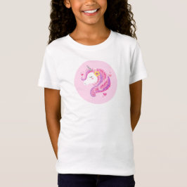 Zauberhafter rosa Glitzer Einhorngesicht T-Shirt