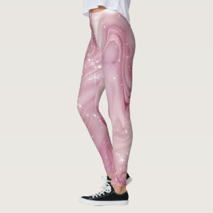 Zauberhafter rosa Marmorboden Nahtlos Leggings