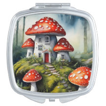 Zauberhafter Toadstool House Compact Mirror