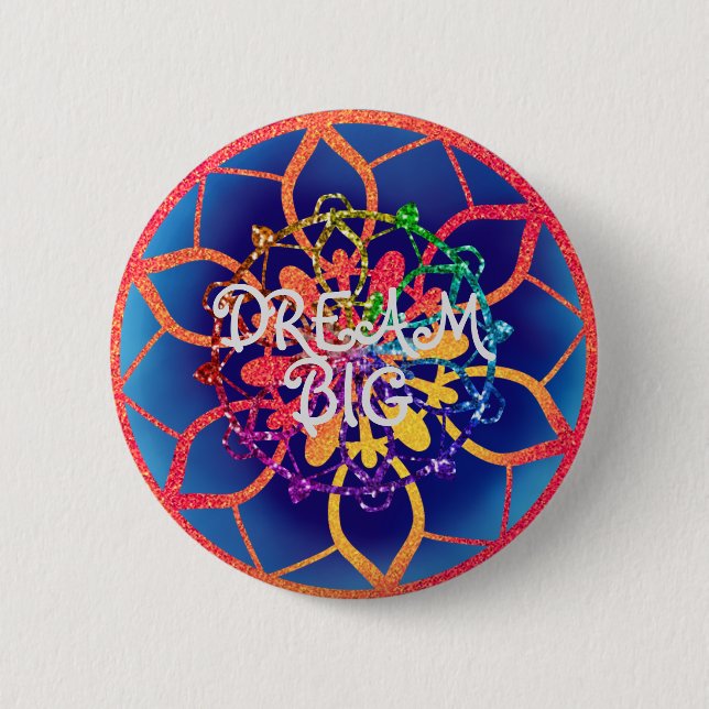 Zauberhafter Traum Große Sparkle-Regenbogenmotivat Button (Vorderseite)