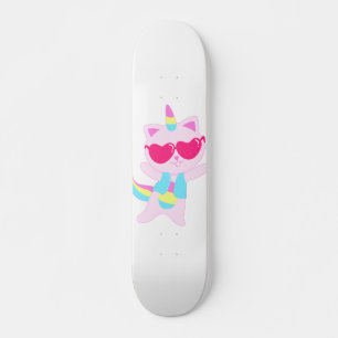Zauberhafter unicorn Cat Cartoon - Wählen Sie die Skateboard