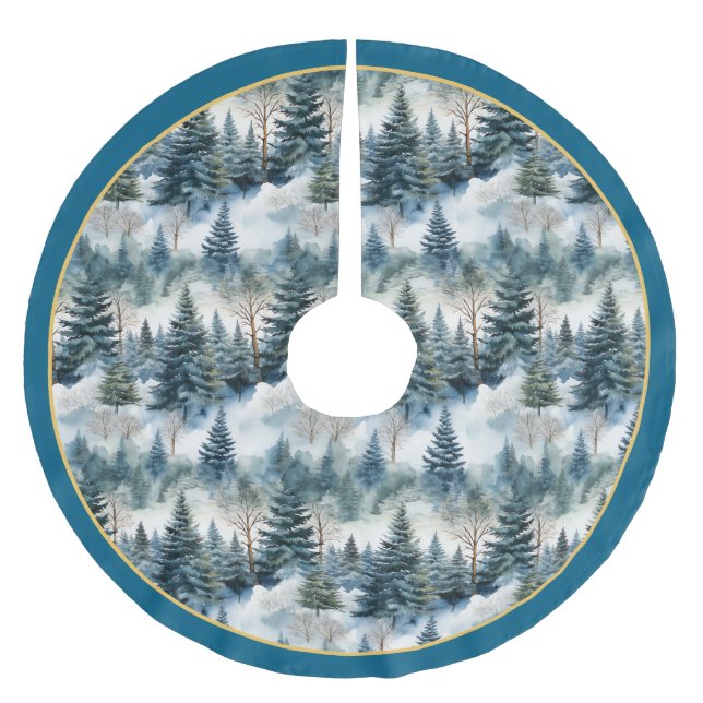 Zauberhafter Weihnachtsbaum-Teppich Wald Polyester Weihnachtsbaumdecke (Vorderseite)