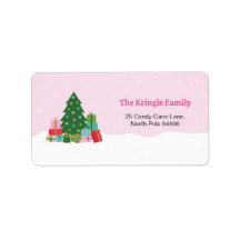 Zauberhafter Weihnachtsbaum und Geschenke in Rosa
