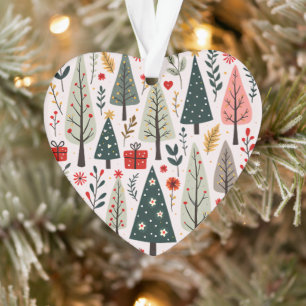 Zauberhafter Weihnachtsbaumwald Ornament