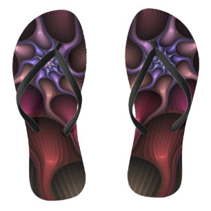 Zauberhaftes Abstrakt gestreiftes farbiges Fraktal Flip Flops