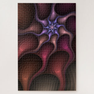 Zauberhaftes Abstrakt gestreiftes farbiges Fraktal Puzzle