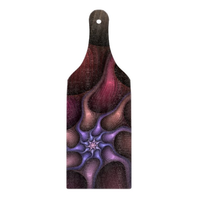 Zauberhaftes Abstrakt gestreiftes farbiges Fraktal Schneidebrett (Vorderseite)