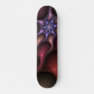 Zauberhaftes Abstrakt gestreiftes farbiges Fraktal Skateboard