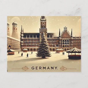 Zauberhaftes deutsches Weihnachtsdesign – Nostalgi Feiertagspostkarte