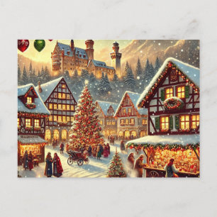 Zauberhaftes deutsches Weihnachtsdesign – Nostalgi Feiertagspostkarte