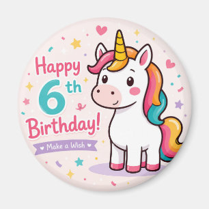 Zauberhaftes Einhorn 6. Geburtstagsmagie Magnet