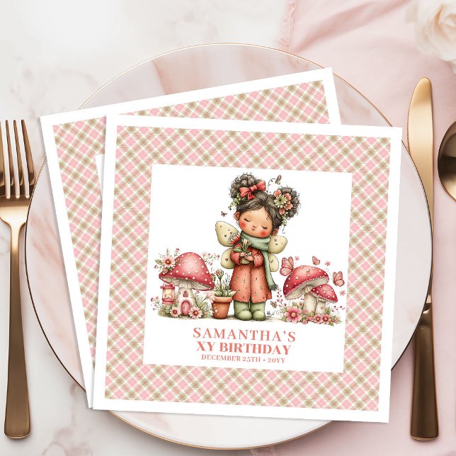 Zauberhaftes Feengarten Geburtstagsfeier-Thema Serviette (Lovely Fairy Garden Magical Birthday Party Theme Napkins)