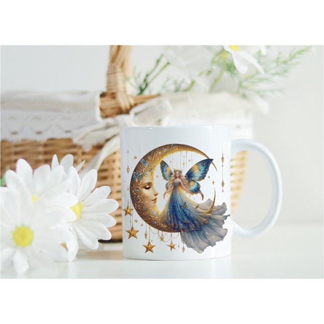 Zauberhaftes Geschenk für Sie - Fee & Mond Kaffeet Kaffeetasse (Von Creator hochgeladen)