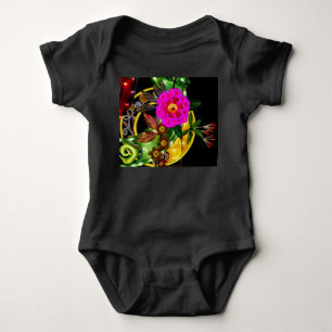 Zauberhaftes Magenta & Gold Baby Strampler