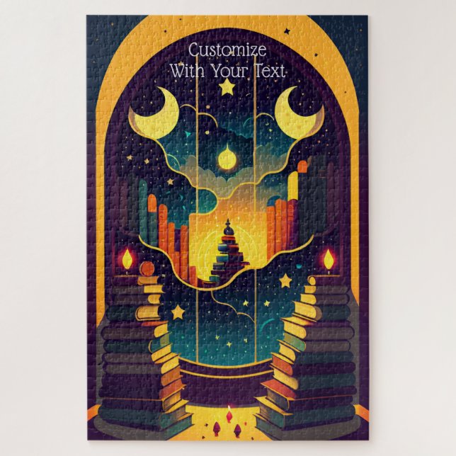 Zauberhaftes Reich der Bücher Puzzle (Vertikal)