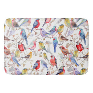 Zauberhaftes Wasserfarben-Vintage-Vogelmuster Badematte