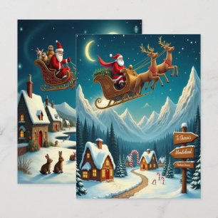 Zauberhaftes Weihnachts-Winterdorf-Wallpaper 2025 Feiertagspostkarte