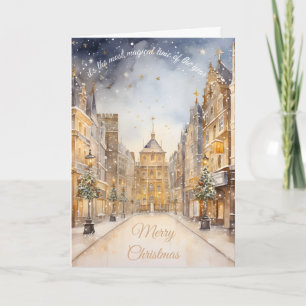 Zauberhafteste Zeit des Jahres Goldene Weihnachtsk Karte