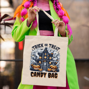 Zauberhaus mit Halloween-Dekoration Tragetasche