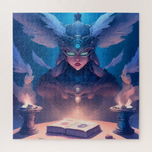 Zauberin beim Vorbereiten eines Zauberspruchs Puzzle