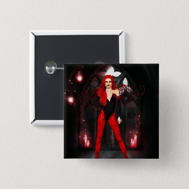 Zauberin für Blutschwingenzauber Button (Vorne & Hinten)